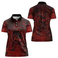 Fenrir Norse Wolf Women Polo Shirt Viking Runic Celtic Knot Dark Art