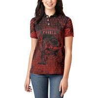 Fenrir Norse Wolf Women Polo Shirt Viking Runic Celtic Knot Dark Art