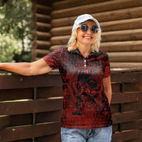 Fenrir Norse Wolf Women Polo Shirt Viking Runic Celtic Knot Dark Art
