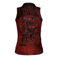 Fenrir Norse Wolf Women Sleeveless Polo Shirt Viking Runic Celtic Knot Dark Art