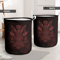 Huginn and Muninn with Fenrir and Vegvisir Laundry Basket Viking Runic Celtic Knot Dark Gothic Art