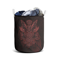Huginn and Muninn with Fenrir and Vegvisir Laundry Basket Viking Runic Celtic Knot Dark Gothic Art