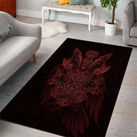 Huginn and Muninn with Fenrir and Vegvisir Area Rug Viking Runic Celtic Knot Dark Gothic Art