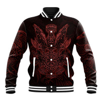 Huginn and Muninn with Fenrir and Vegvisir Baseball Jacket Viking Runic Celtic Knot Dark Gothic Art