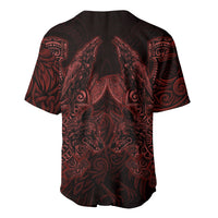 Huginn and Muninn with Fenrir and Vegvisir Baseball Jersey Viking Runic Celtic Knot Dark Gothic Art