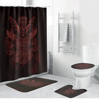 Huginn and Muninn with Fenrir and Vegvisir Bathroom Set Viking Runic Celtic Knot Dark Gothic Art