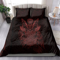 Huginn and Muninn with Fenrir and Vegvisir Bedding Set Viking Runic Celtic Knot Dark Gothic Art