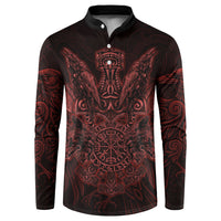 Huginn and Muninn with Fenrir and Vegvisir Button Sweatshirt Viking Runic Celtic Knot Dark Gothic Art