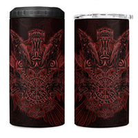 Huginn and Muninn with Fenrir and Vegvisir 4 in 1 Can Cooler Tumbler Viking Runic Celtic Knot Dark Gothic Art