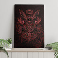 Huginn and Muninn with Fenrir and Vegvisir Canvas Wall Art Viking Runic Celtic Knot Dark Gothic Art