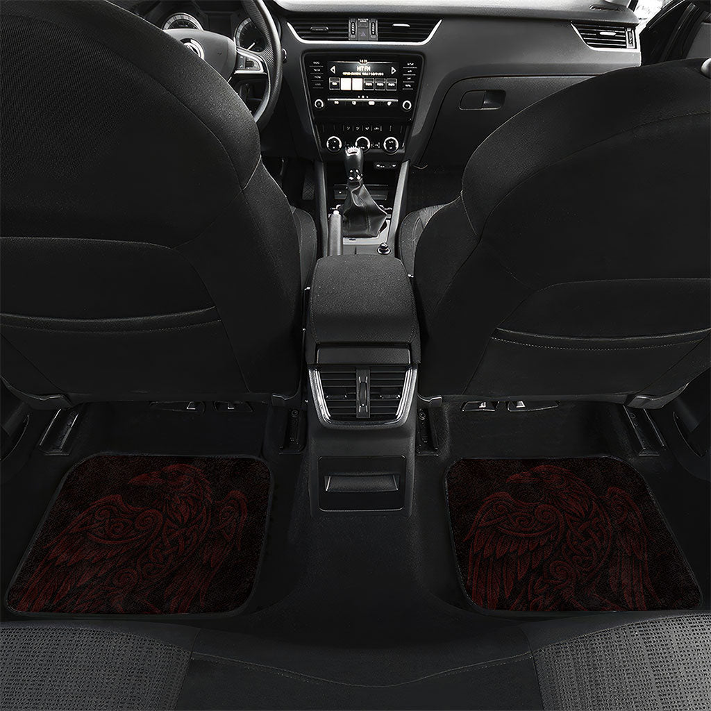 Huginn and Muninn with Fenrir and Vegvisir Car Mats Viking Runic Celtic Knot Dark Gothic Art