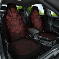 Huginn and Muninn with Fenrir and Vegvisir Car Seat Cover Viking Runic Celtic Knot Dark Gothic Art