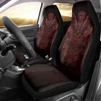 Huginn and Muninn with Fenrir and Vegvisir Car Seat Cover Viking Runic Celtic Knot Dark Gothic Art