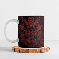 Huginn and Muninn with Fenrir and Vegvisir Ceramic Mug Viking Runic Celtic Knot Dark Gothic Art