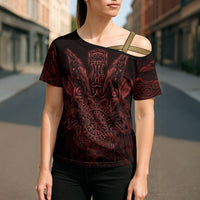Huginn and Muninn with Fenrir and Vegvisir Cross Shoulder Shirt Viking Runic Celtic Knot Dark Gothic Art