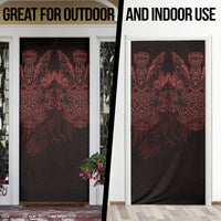 Huginn and Muninn with Fenrir and Vegvisir Door Cover Viking Runic Celtic Knot Dark Gothic Art