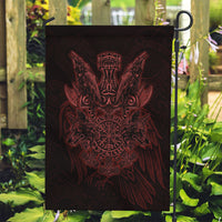 Huginn and Muninn with Fenrir and Vegvisir Garden Flag Viking Runic Celtic Knot Dark Gothic Art