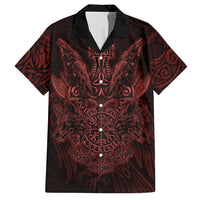 Huginn and Muninn with Fenrir and Vegvisir Hawaiian Shirt Viking Runic Celtic Knot Dark Gothic Art