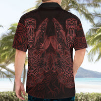 Huginn and Muninn with Fenrir and Vegvisir Hawaiian Shirt Viking Runic Celtic Knot Dark Gothic Art