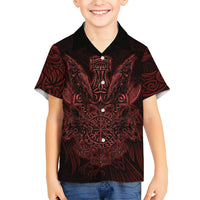 Huginn and Muninn with Fenrir and Vegvisir Hawaiian Shirt Viking Runic Celtic Knot Dark Gothic Art
