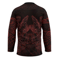 Huginn and Muninn with Fenrir and Vegvisir Hockey Jersey Viking Runic Celtic Knot Dark Gothic Art