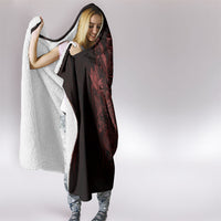 Huginn and Muninn with Fenrir and Vegvisir Hooded Blanket Viking Runic Celtic Knot Dark Gothic Art
