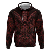 Huginn and Muninn with Fenrir and Vegvisir Hoodie Viking Runic Celtic Knot Dark Gothic Art