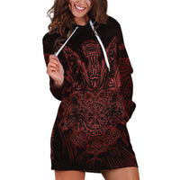 Huginn and Muninn with Fenrir and Vegvisir Hoodie Dress Viking Runic Celtic Knot Dark Gothic Art