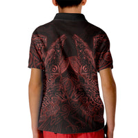 Huginn and Muninn with Fenrir and Vegvisir Kid Polo Shirt Viking Runic Celtic Knot Dark Gothic Art