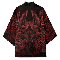 Huginn and Muninn with Fenrir and Vegvisir Kimono Viking Runic Celtic Knot Dark Gothic Art