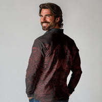 Huginn and Muninn with Fenrir and Vegvisir Long Sleeve Polo Shirt Viking Runic Celtic Knot Dark Gothic Art