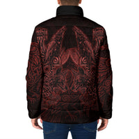 Huginn and Muninn with Fenrir and Vegvisir Padded Jacket Viking Runic Celtic Knot Dark Gothic Art