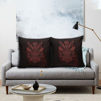 Huginn and Muninn with Fenrir and Vegvisir Pillow Cover Viking Runic Celtic Knot Dark Gothic Art