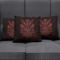 Huginn and Muninn with Fenrir and Vegvisir Pillow Cover Viking Runic Celtic Knot Dark Gothic Art