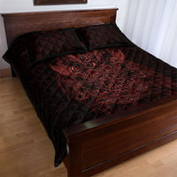 Huginn and Muninn with Fenrir and Vegvisir Quilt Bed Set Viking Runic Celtic Knot Dark Gothic Art