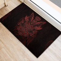 Huginn and Muninn with Fenrir and Vegvisir Rubber Doormat Viking Runic Celtic Knot Dark Gothic Art