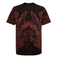 Huginn and Muninn with Fenrir and Vegvisir Rugby Jersey Viking Runic Celtic Knot Dark Gothic Art