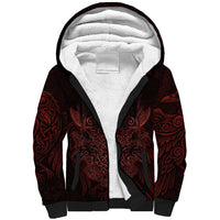 Huginn and Muninn with Fenrir and Vegvisir Sherpa Hoodie Viking Runic Celtic Knot Dark Gothic Art