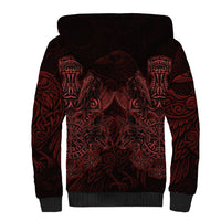 Huginn and Muninn with Fenrir and Vegvisir Sherpa Hoodie Viking Runic Celtic Knot Dark Gothic Art