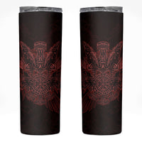 Huginn and Muninn with Fenrir and Vegvisir Skinny Tumbler Viking Runic Celtic Knot Dark Gothic Art