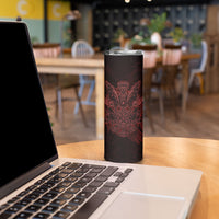 Huginn and Muninn with Fenrir and Vegvisir Skinny Tumbler Viking Runic Celtic Knot Dark Gothic Art