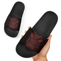 Huginn and Muninn with Fenrir and Vegvisir Slide Sandals Viking Runic Celtic Knot Dark Gothic Art