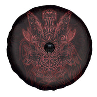 Huginn and Muninn with Fenrir and Vegvisir Spare Tire Cover Viking Runic Celtic Knot Dark Gothic Art