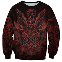 Huginn and Muninn with Fenrir and Vegvisir Sweatshirt Viking Runic Celtic Knot Dark Gothic Art