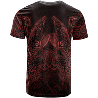 Huginn and Muninn with Fenrir and Vegvisir T Shirt Viking Runic Celtic Knot Dark Gothic Art