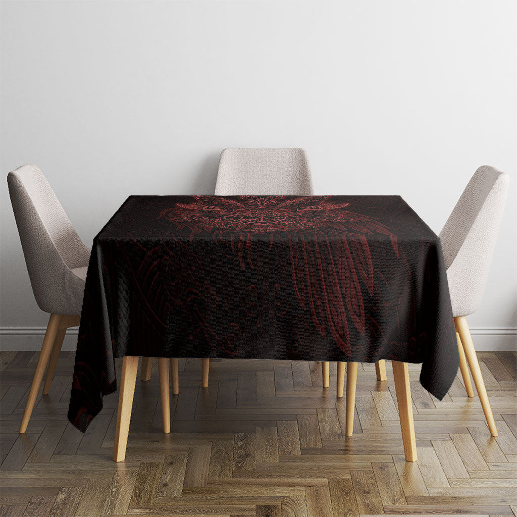 Huginn and Muninn with Fenrir and Vegvisir Tablecloth Viking Runic Celtic Knot Dark Gothic Art