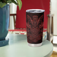 Huginn and Muninn with Fenrir and Vegvisir Tumbler Cup Viking Runic Celtic Knot Dark Gothic Art