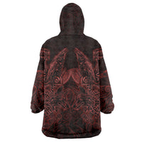 Huginn and Muninn with Fenrir and Vegvisir Wearable Blanket Hoodie Viking Runic Celtic Knot Dark Gothic Art