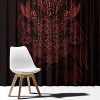 Huginn and Muninn with Fenrir and Vegvisir Window Curtain Viking Runic Celtic Knot Dark Gothic Art