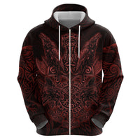 Huginn and Muninn with Fenrir and Vegvisir Zip Hoodie Viking Runic Celtic Knot Dark Gothic Art